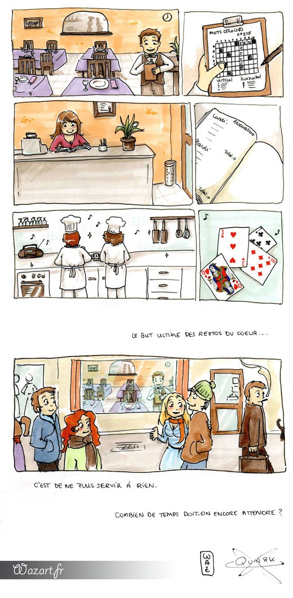 une petite BD sur le thème des restos du coeur