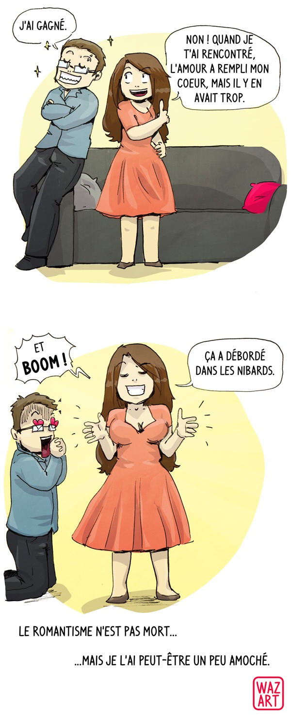 The power of b00bz. Image : Je lui réponds que je l'aime gros comme mes b00bs