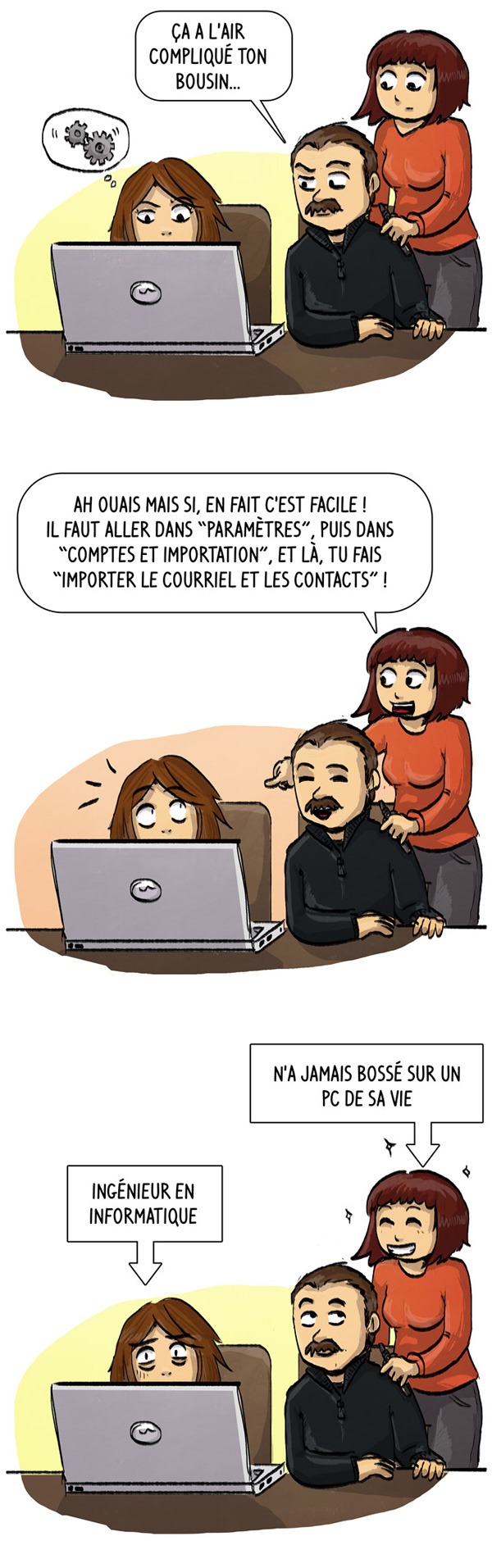 True. Fucking. Story. 2 - c'est ma mère qui m'a expliqué comment importer les mails d'une autre boite... alors que je suis ingénieure en informatique et elle a zéro expérience dans l'informatique