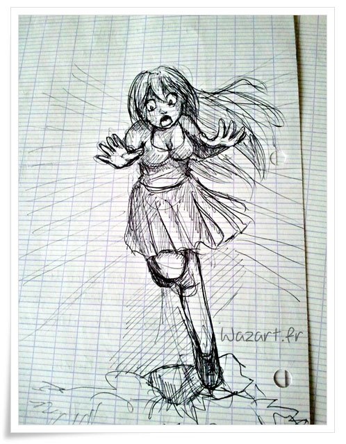 et une femme en train de tomber