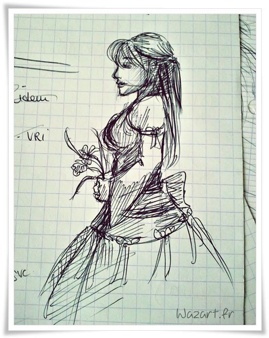 une femme qui tient des fleurs