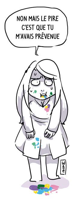 but why ? Dessin : decrétaire qui vomit des couleurs