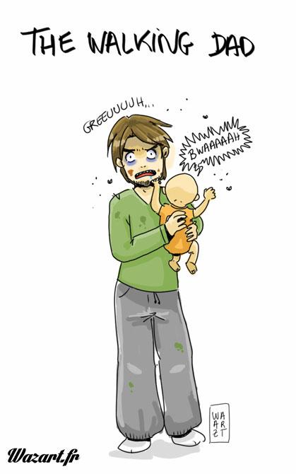 c'est une idée qui m'a été soufflée par Chéridamour et que j'avais envie d'illustrer depuis longtemps ^^ Dessin : Fanart The Walking Dad