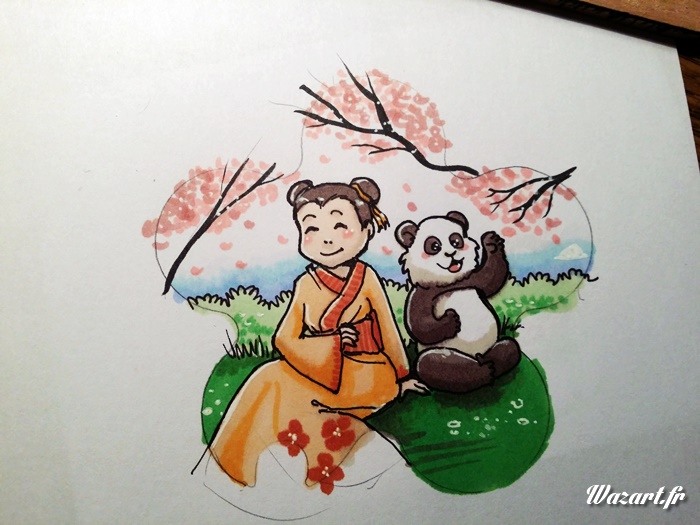 ouais les promarkers ont un peu bavé, c'était pas le bon papier...
