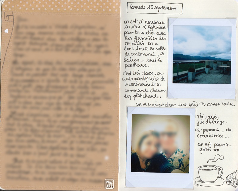 Bon, 1800 balles la nuit quand même. Ouch. à gauche, une feuille de papier kraft floutée, à droite des photos et du texte