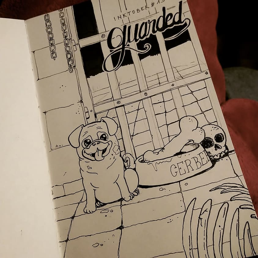 étape de l'encrage (juste les contours)