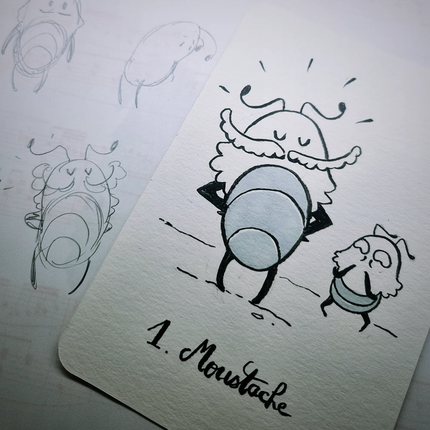 Moohska avec une grande moustache et Kratt qui le regarde avec envie