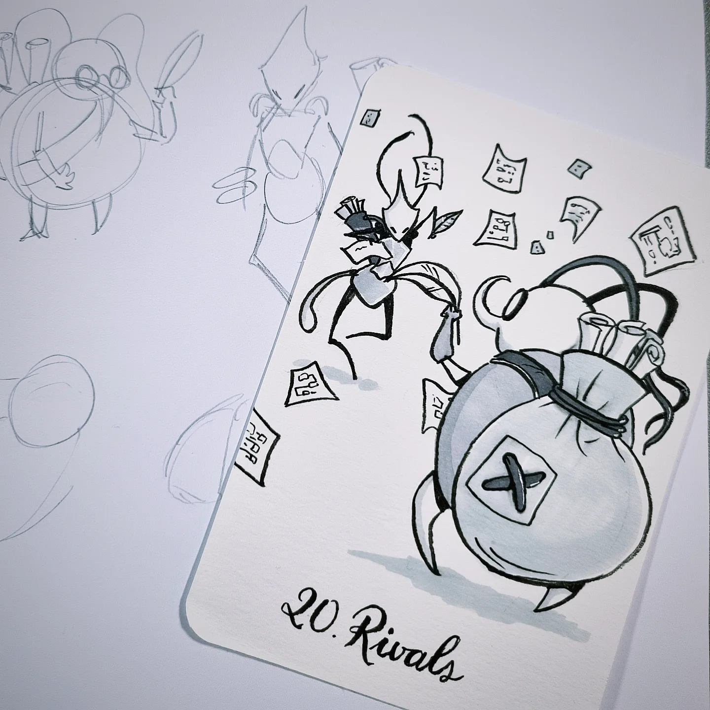 Cornifer et Shakra en duel de cartographie. Ils se font face, et des feuilles volent de partout.