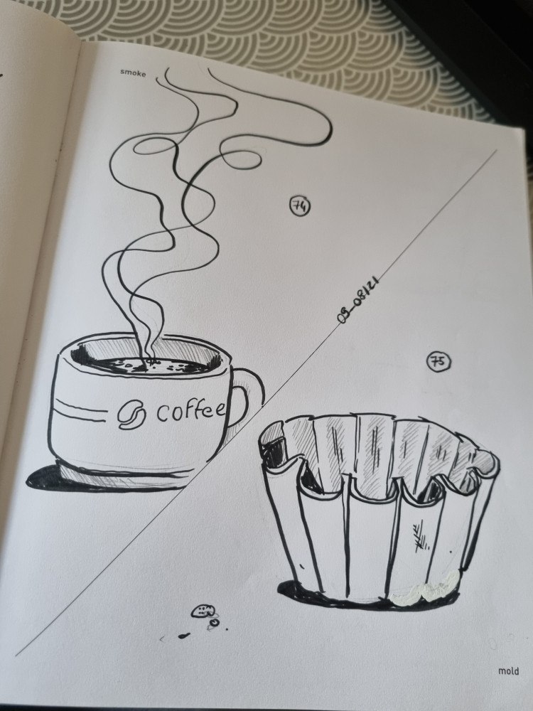 de la fumée (smoke), Un moule (mold, qui peut être traduit par moisi... mais il fallait faire un choix !)