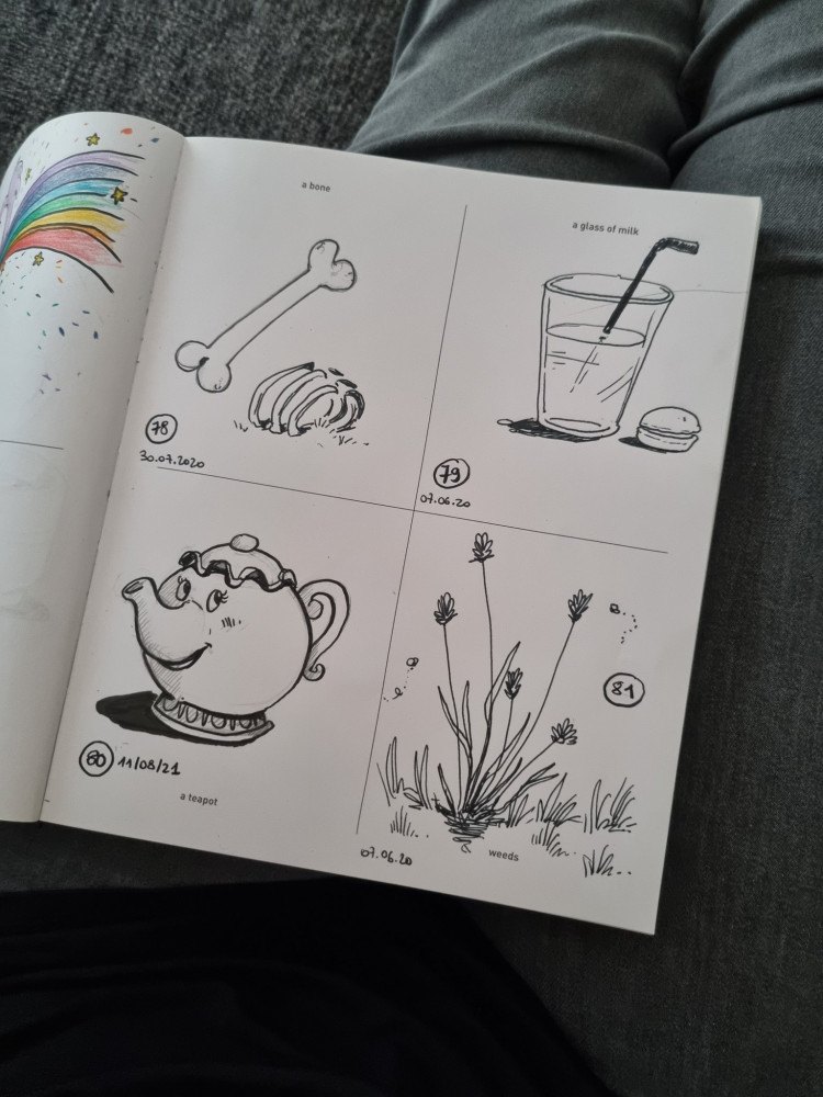 un os (a bone), un verre de lait (a glass of milk), une théière (a teapot), des mauvaises herbes (weeds)