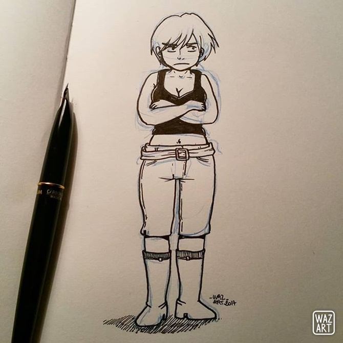 J'ai posté ici la version colorisée de ce dessin il y a quelques temps !