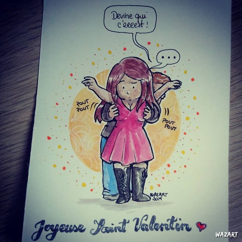 cheridamour qui a posé ses mains sur mes seins par derrière en disant "devine qui c'eeest" avec mon air blasé