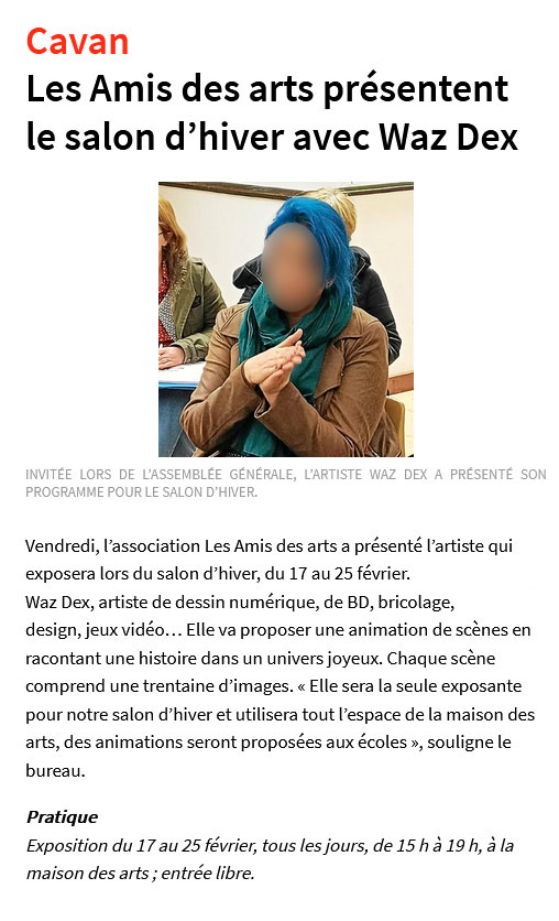 Les Amis des arts de Cavan présentent le salon d’hiver avec Waz Dex