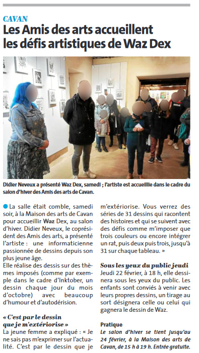 À Cavan, les Amis des arts accueillent les défis artistiques de Waz Dex