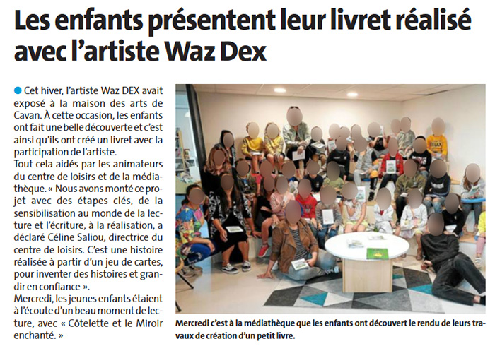 À Cavan, les enfants présentent leur livret réalisé avec l’artiste Waz Dex