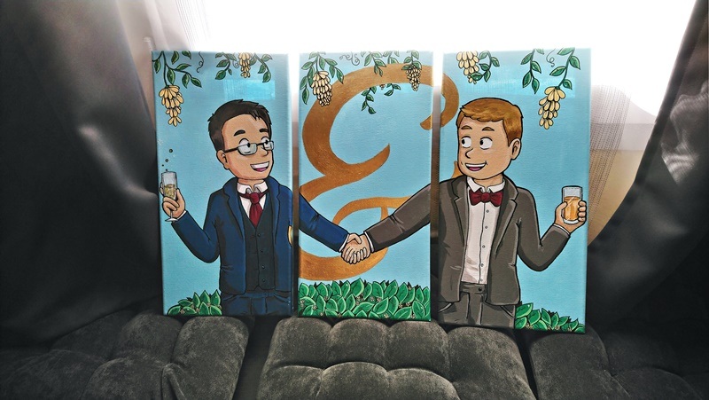 Allez, pour la petite histoire, le facteur a frappé chez Binome qui était sous la douche... et qui a dû lui ouvrir à moitié à poil. Timing :D toiles terminées